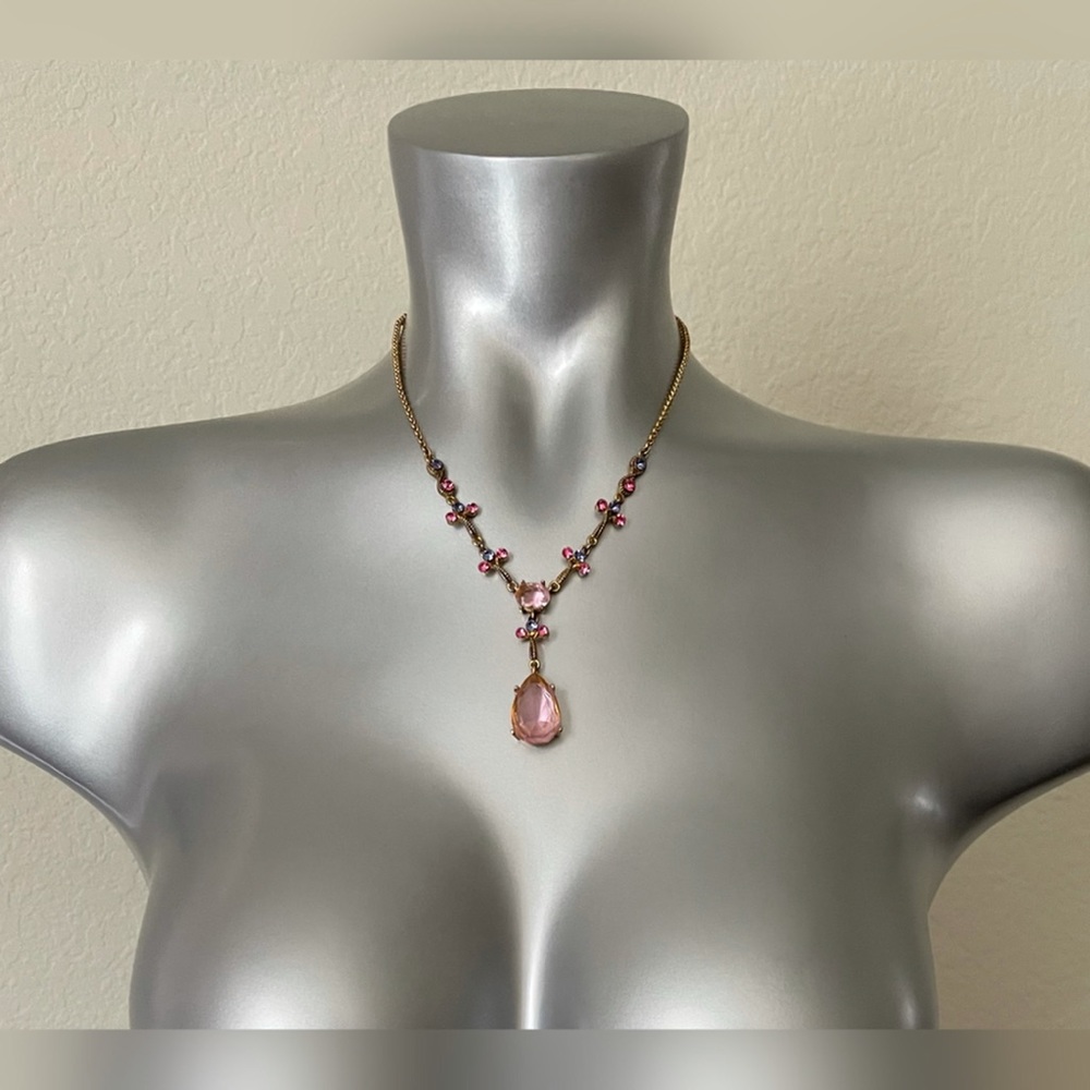 VCLM Pink Rhinestone Necklace - Picture 8 of 8